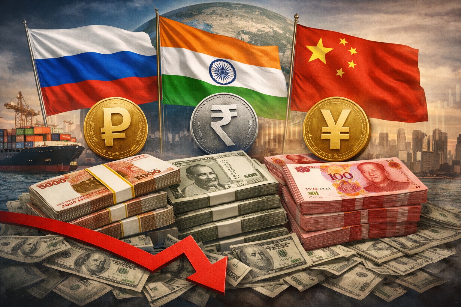 Russia’s Trade With India and China Goes Nearly Dollar-Free, Marking a Shift in Global Finance