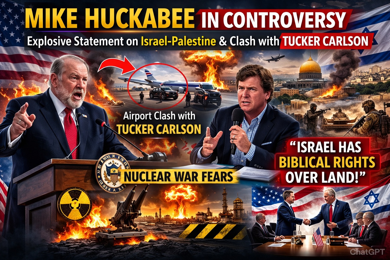 Breaking: US Ambassador Mike Huckabee in Controversy After Tucker Carlson Airport Dispute and Heated Israel Interview